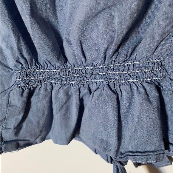 Denim Button Up w Tie & Lace - Picture 5 of 6